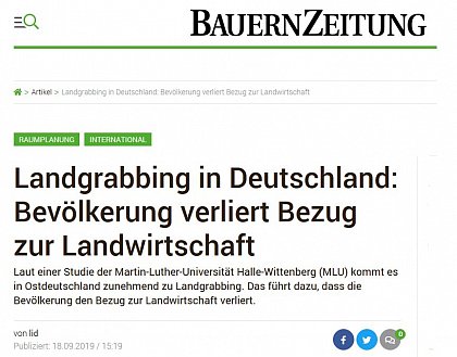 Landgrabbing in Deutschland, Bauernzeitung