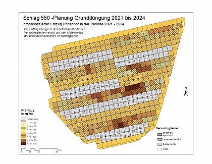 Planungsgrundlage der Grunddngungsperiode 2021 bis 2024 fr den Schlag 550 (Foto/GIS: Th. Chudy)
